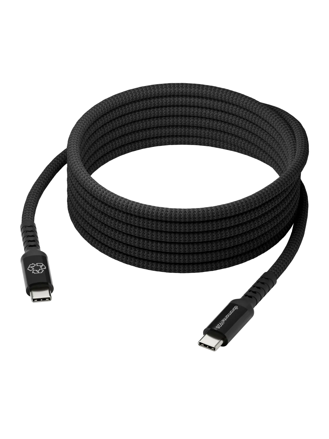re-charge IT - Cable - Braided - 3m USB-C/USB-C 100W - Black Cable