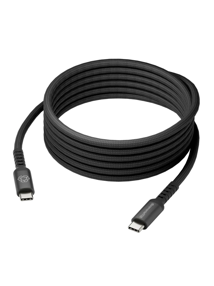 re-charge IT - Cable - Braided - 3m USB-C/USB-C 100W - Black Cable