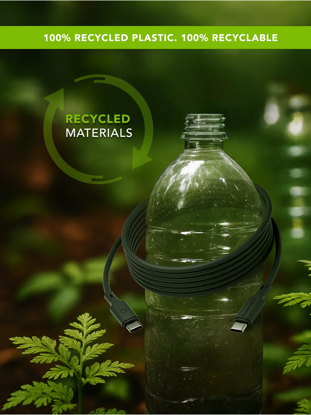 re-charge IT - Cable - 3m USB-C/USB-C 100W - Black Cable