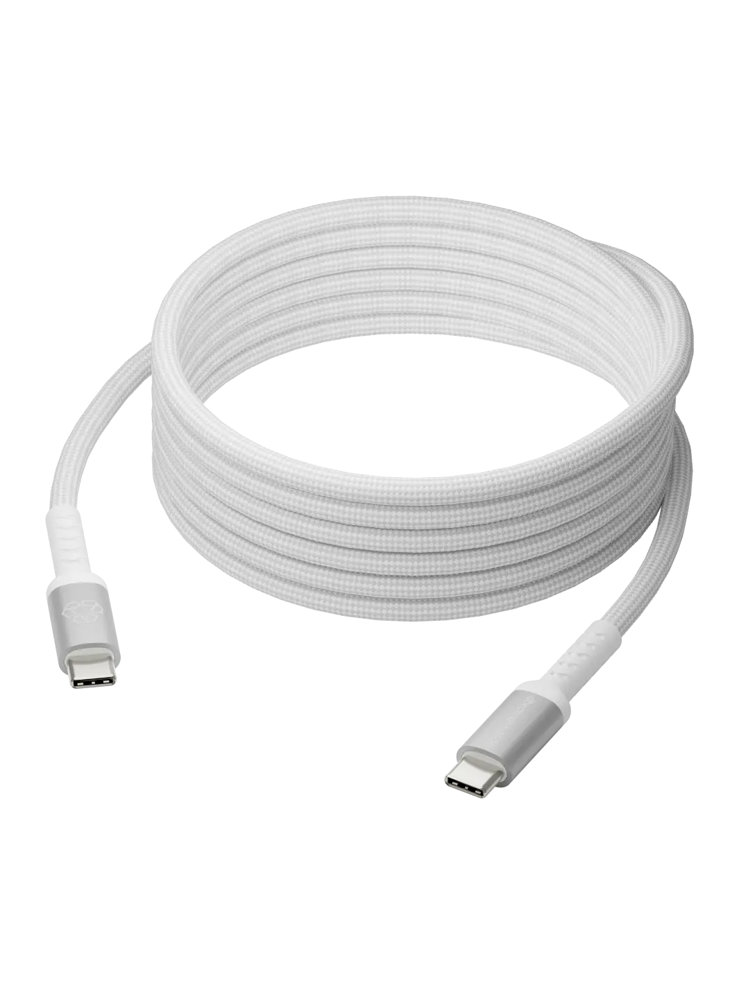 re-charge IT - Cable - Braided - 3m USB-C/USB-C 100W - White Cable