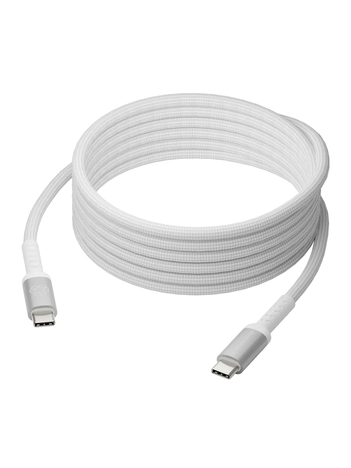 re-charge IT - Cable - Braided - 3m USB-C/USB-C 100W - White Cable
