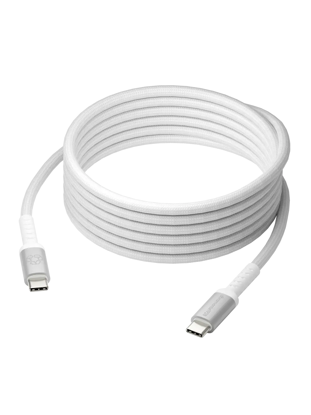 re-charge IT - Cable - Braided - 3m USB-C/USB-C 100W - White Cable