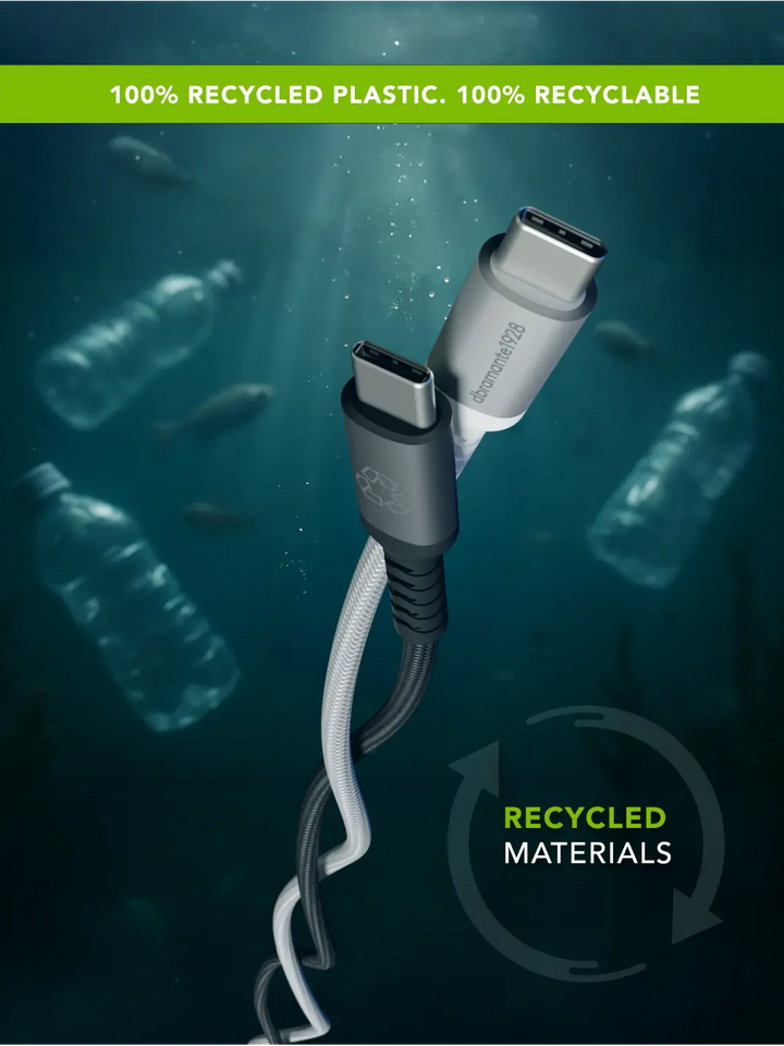 re-charge IT - Cable - Braided - 3m USB-C/USB-C 100W - White