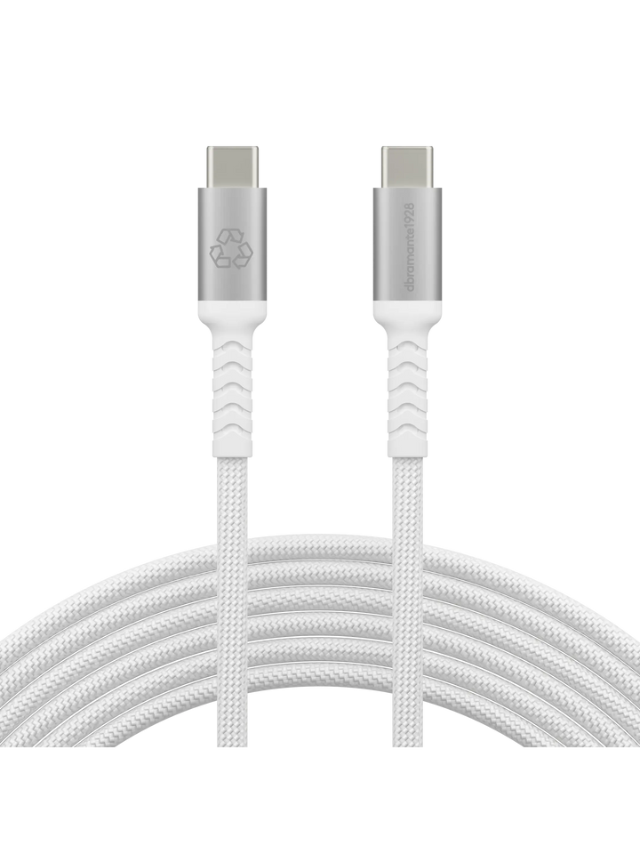re-charge IT - Cable - Braided - 3m USB-C/USB-C 100W - White Cable
