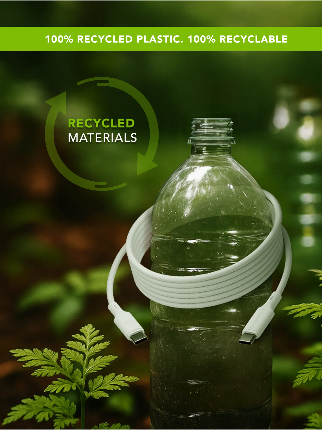 re-charge IT - Cable - 3m USB-C/USB-C 100W - White Cable