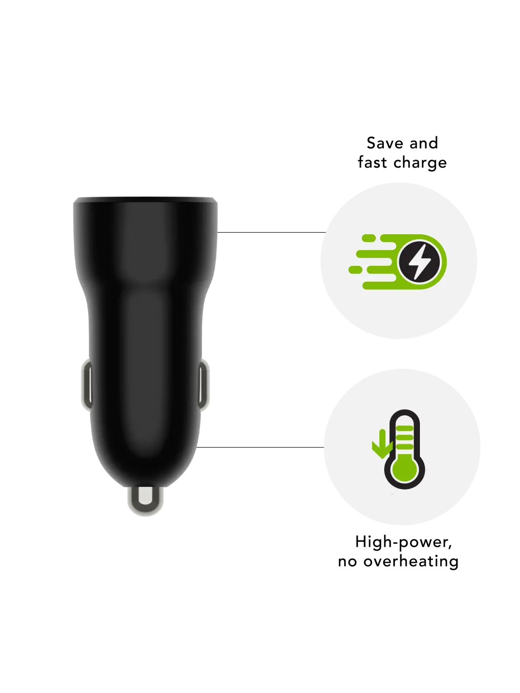 re-charge - Biloplader - USB-A 18W - Sort
