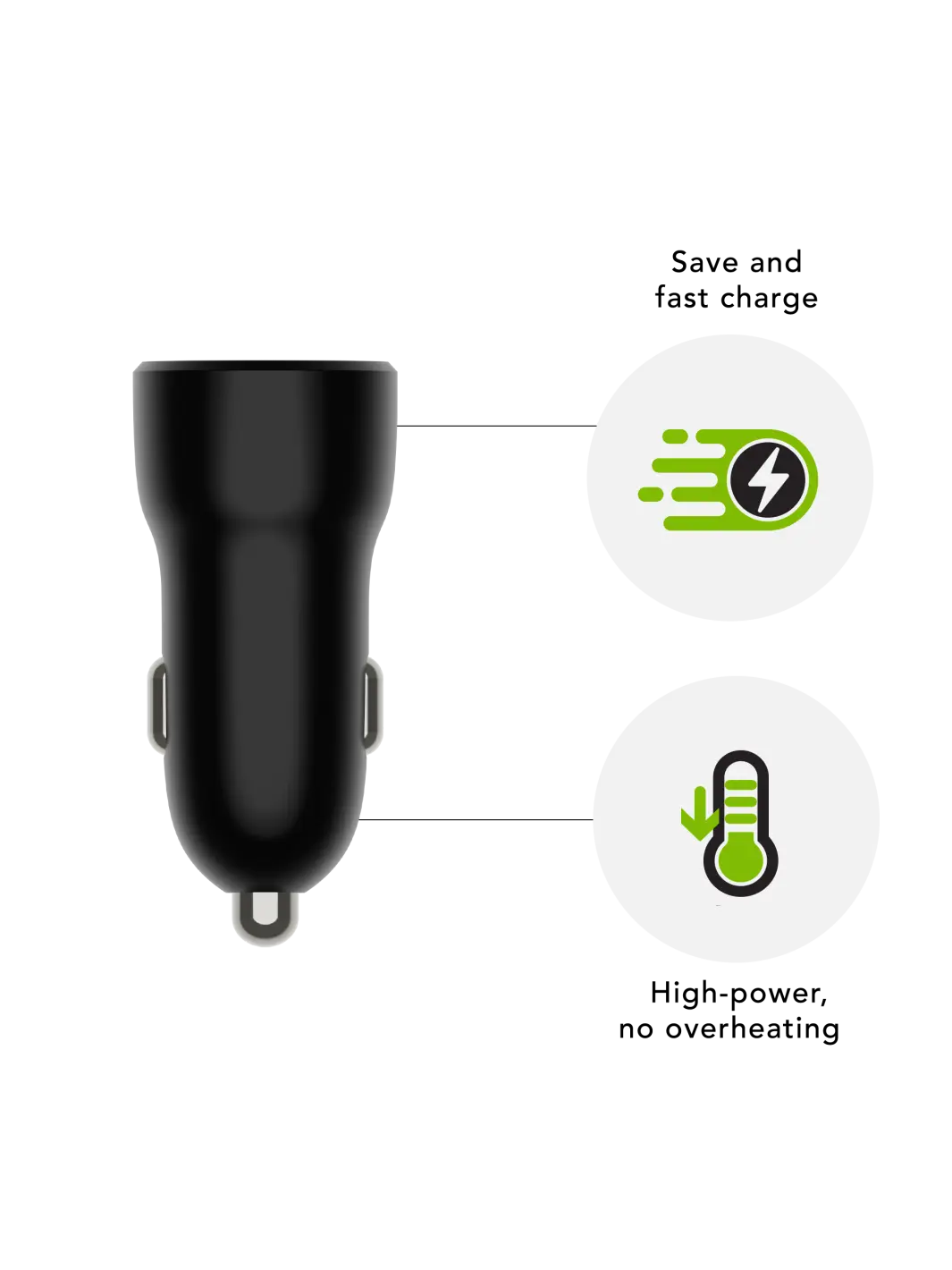 CAR CHARGERS Black 30W