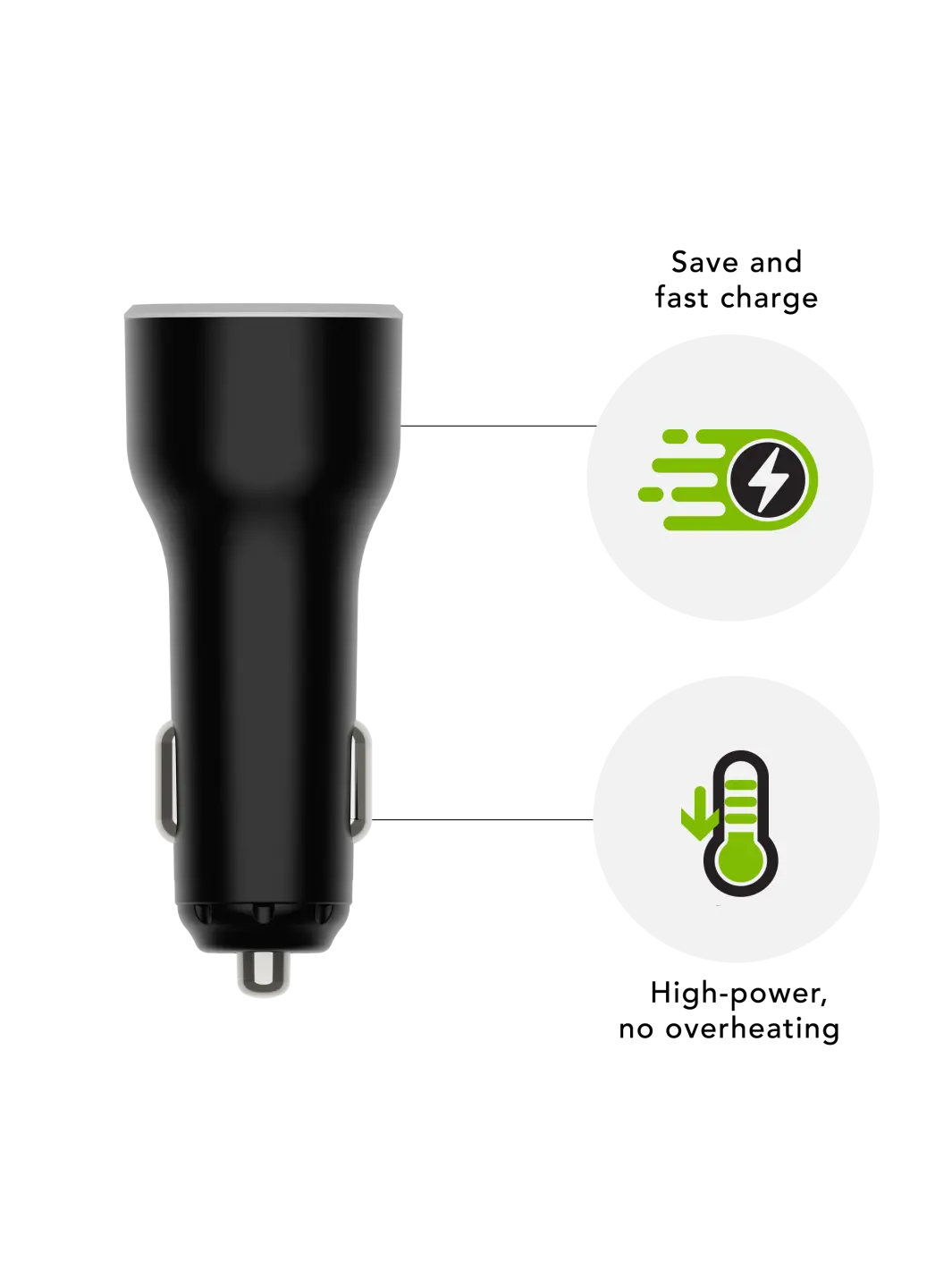 re-charge - Autoladegerät - USB-C 65W - Schwarz