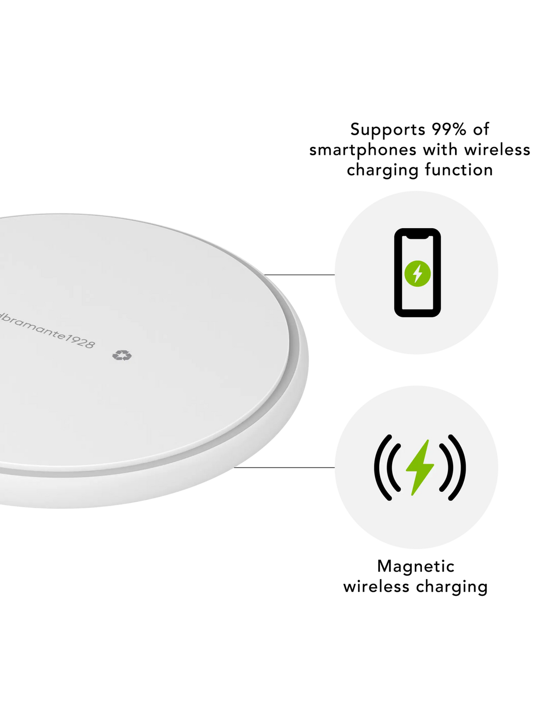 re-charge - Wireless Charger 15 Watt - White