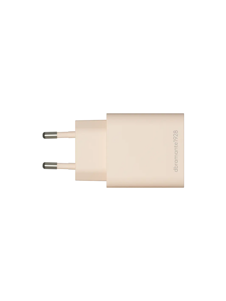 re-charge - EU-Wandladegerät USB-C 20W+USB-A 18W - Beige