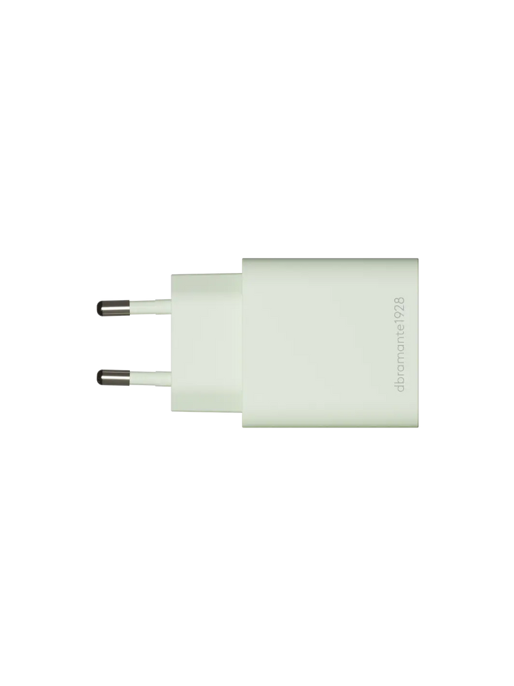 re-charge - EU-Wandladegerät USB-C 20W+USB-A 18W - Grün