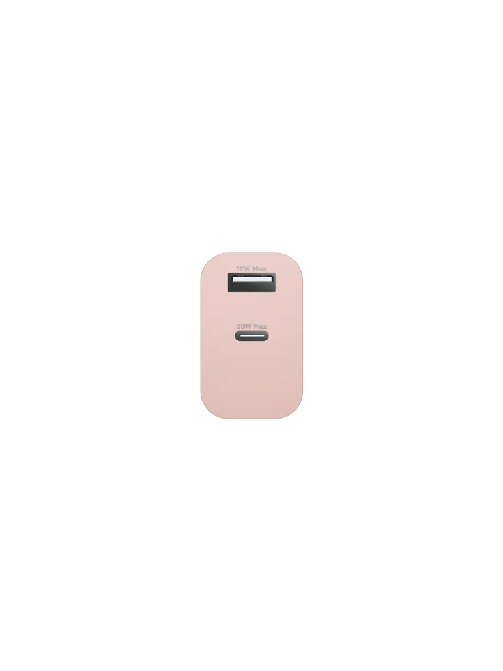 re-charge - EU-Wandladegerät USB-C 20W+USB-A 18W - Pink