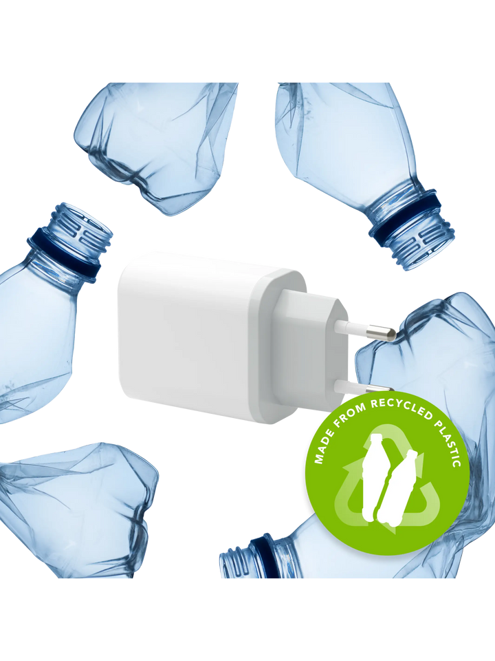 re-charge - EU-vægoplader - USB-C 30W+USB-A 18W - Hvid