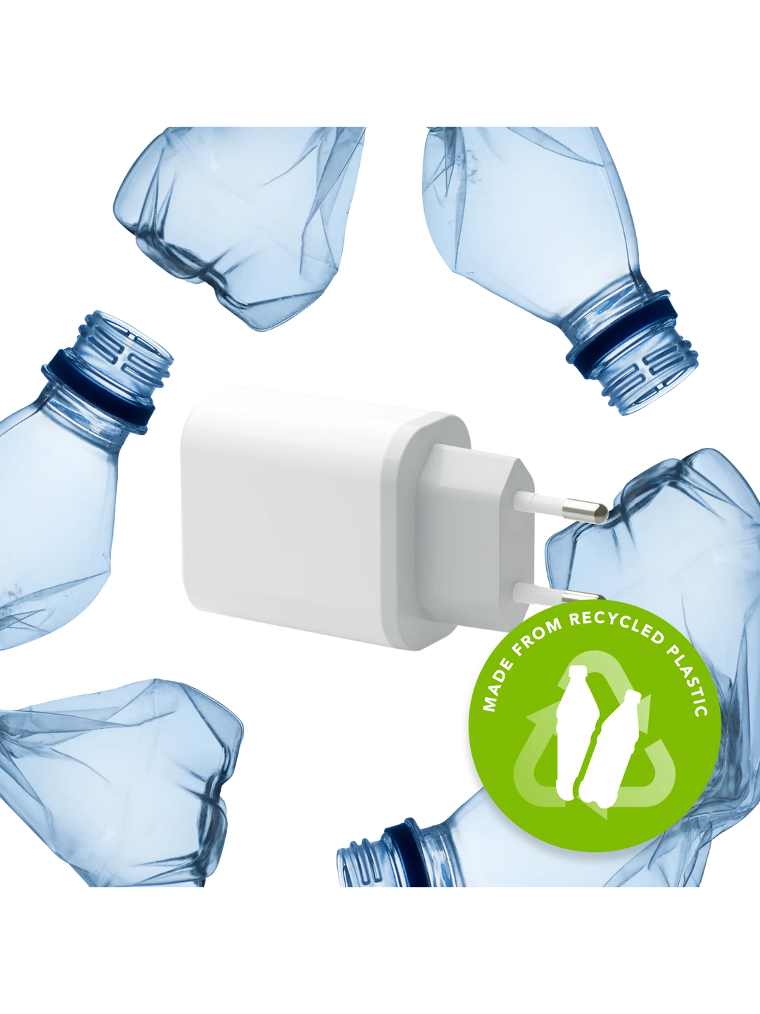 re-charge - EU Wall Charger - USB-C 30W+USB-A 18W - White Power Adapters & Chargers