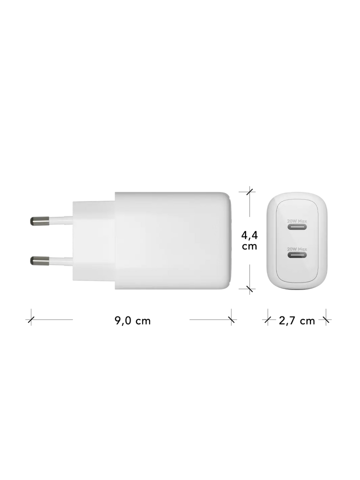 WALL CHARGERS S White 2x 20W 9,3 x 5,1 x 3,6 cm Wall chargers