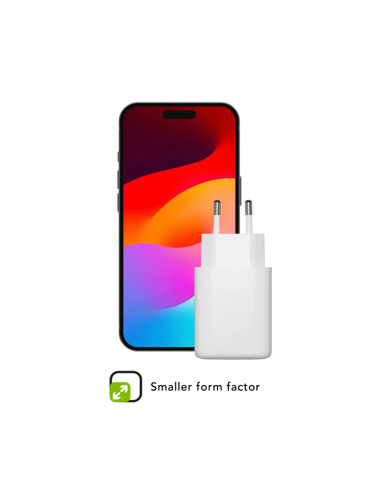 re-charge Pro - EU Wall Charger 2x USB-C 20W - White Power Adapters & Chargers