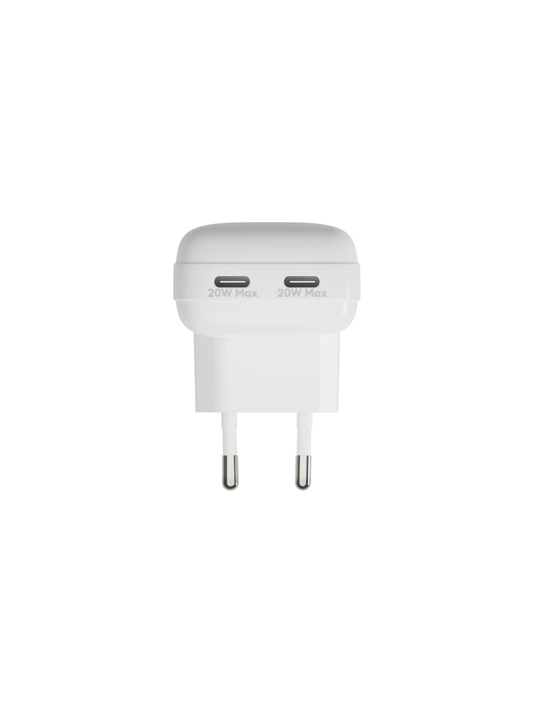 re-charge Pro - EU Flat Wall Charger 2xUSB-C 20W - White