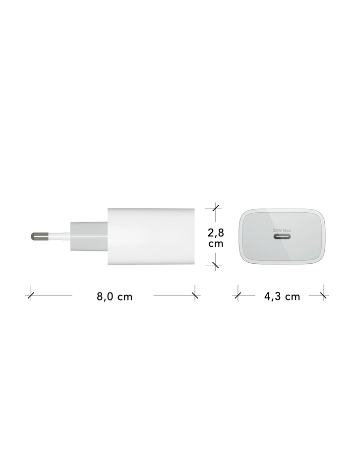 re-charge - EU Wall Charger USB-C 20W - White
