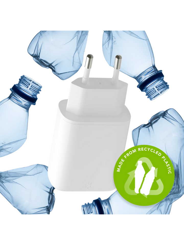 re-charge Pro - EU Wall Charger 2x USB-C 25W - White Power Adapters & Chargers