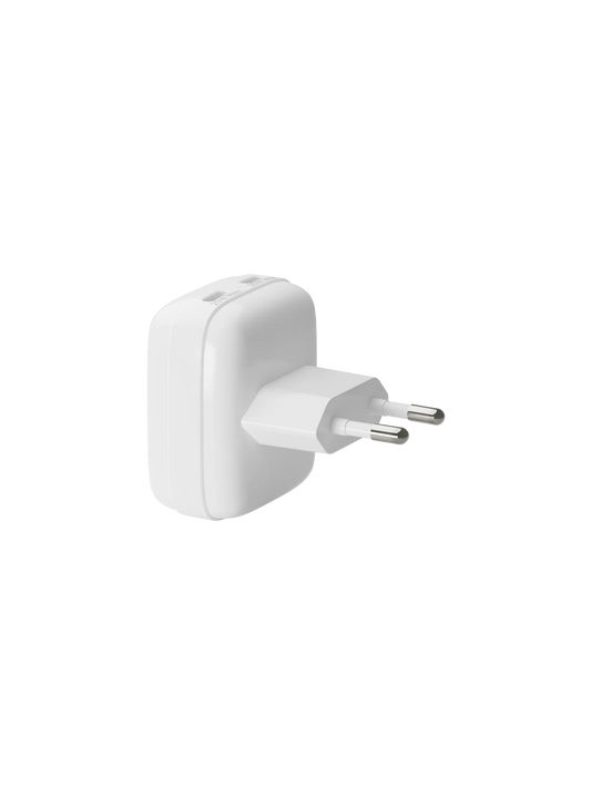 re-charge Pro - EU Flat Wall Charger 2 x USB-C 25W - White