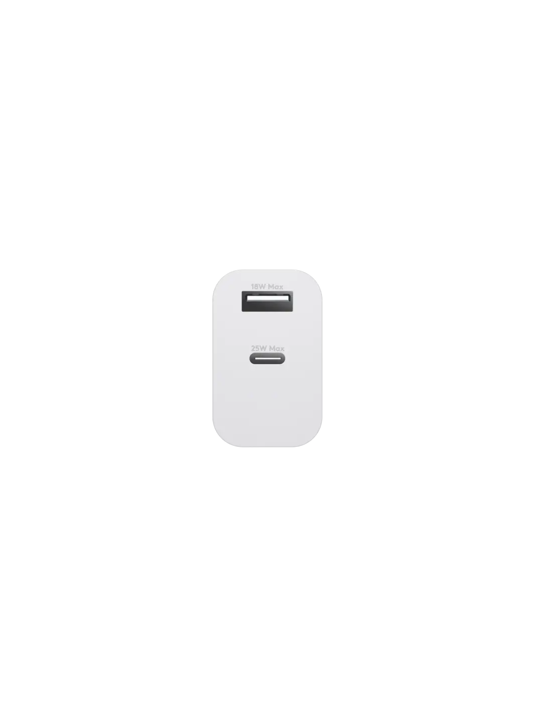 re-charge - Wall Charger - USB-C 25W+USB-A 18W - White Wall charger
