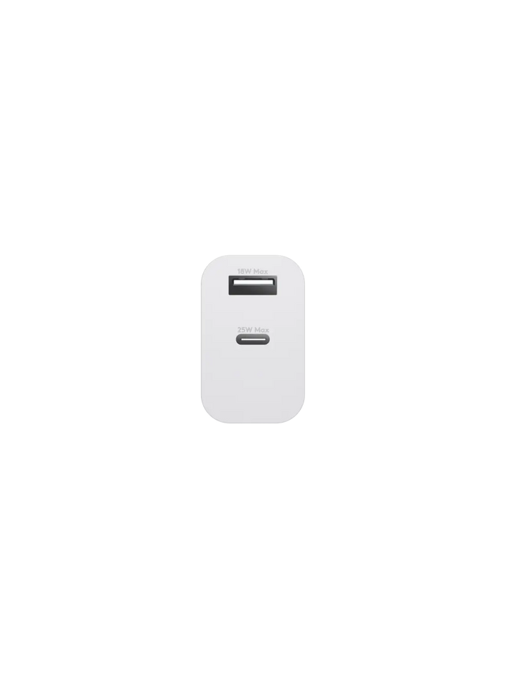 re-charge - Wall Charger - USB-C 25W+USB-A 18W - White Wall charger