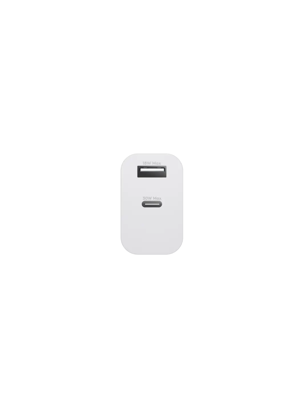 re-charge - Wall Charger - USB-C 30W+USB-A 18W - White Wall charger