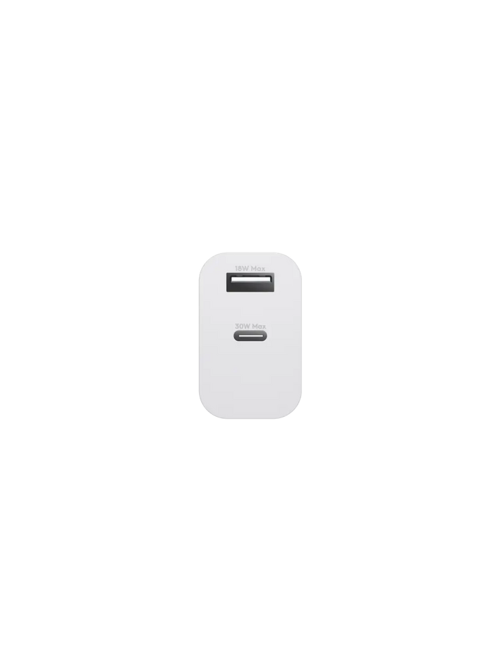 re-charge - Wall Charger - USB-C 30W+USB-A 18W - White Wall charger