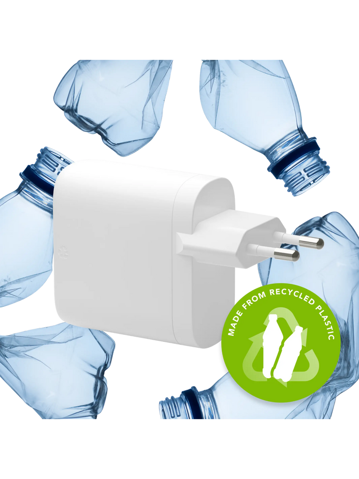 re-charge Pro - EU Wall Charger 2x USB-C 45W - White Power Adapters & Chargers