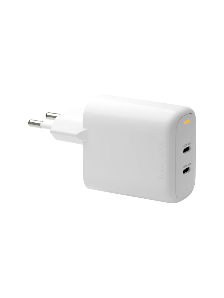 re-charge Pro - EU Wall Charger 2x USB-C 45W - White Power Adapters & Chargers