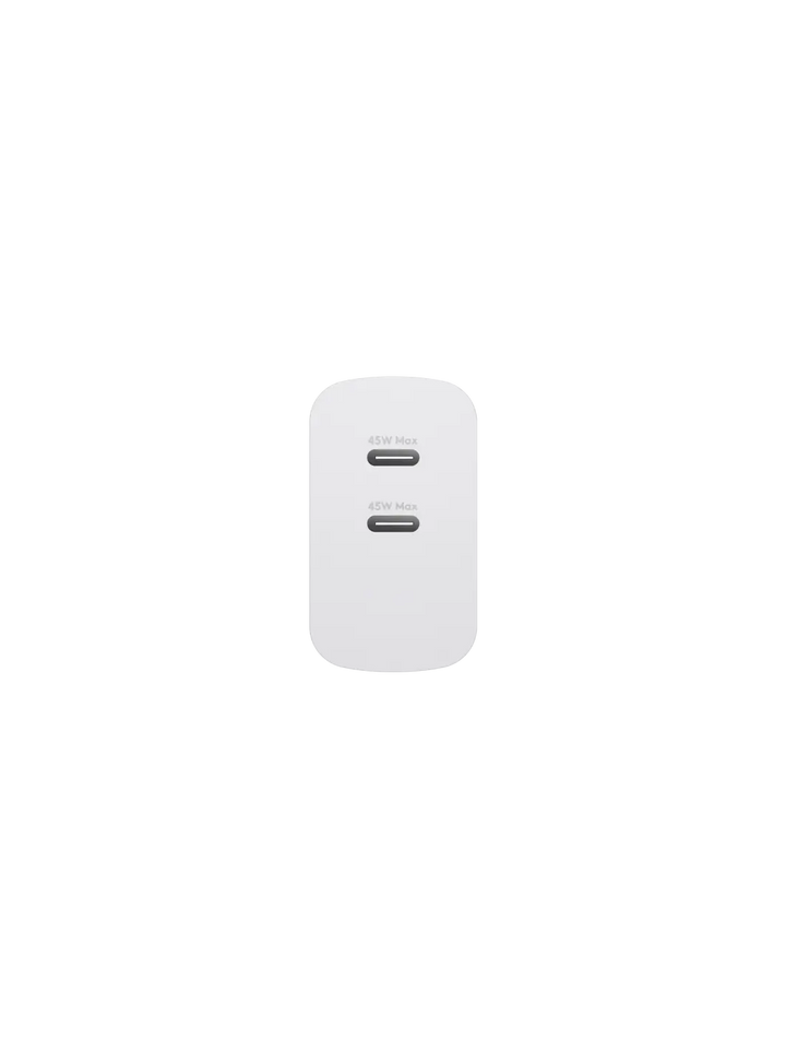 re-charge - Wall Charger - 2xUSB-C 45W - White Wall charger