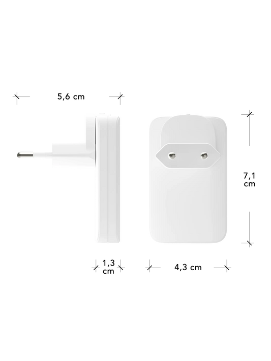 re-charge Pro - slank EU-oplader - USB-C 30W+30W-A