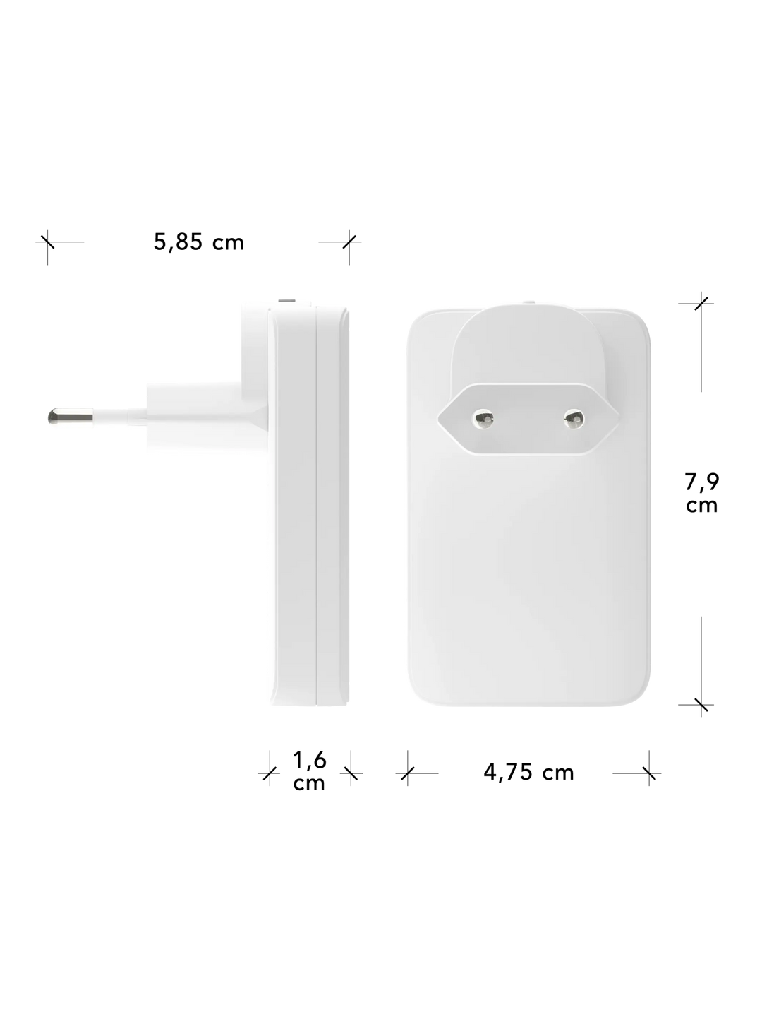 re-charge Pro - slank EU-oplader - USB-C 45W+30W-A