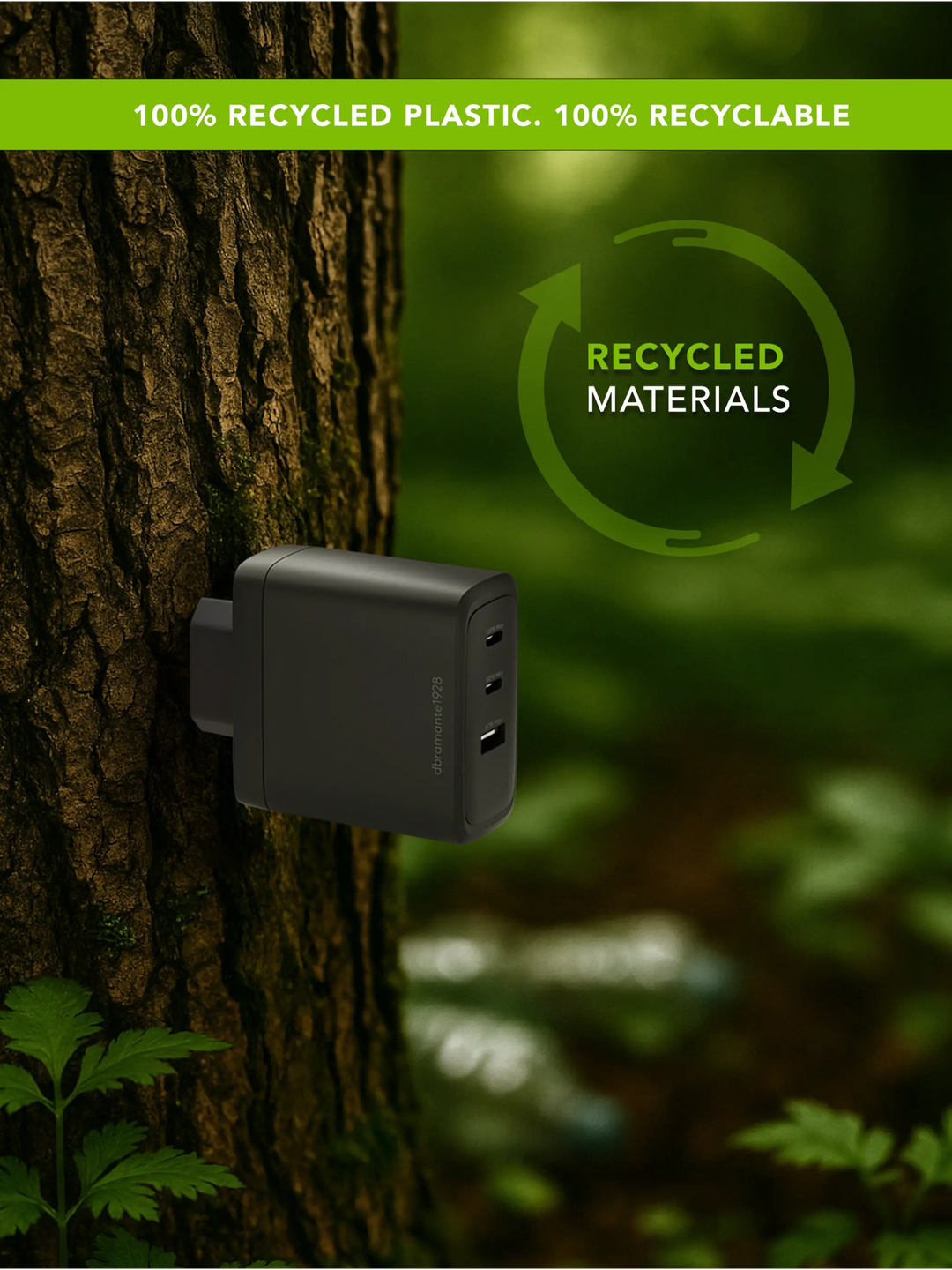 re-charge IT - EU Wall Charger - 2xUSB-C 100W + 1xUSB-A - Black Wall charger