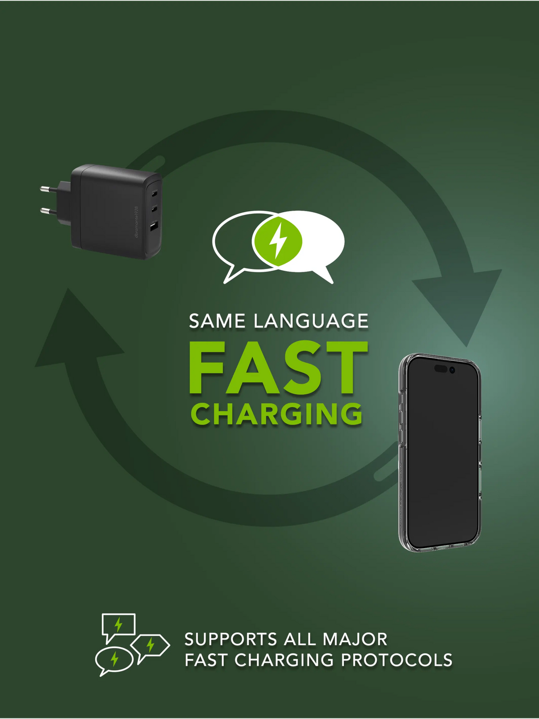 re-charge IT - EU Wall Charger - 2xUSB-C 100W + 1xUSB-A - Black Wall charger