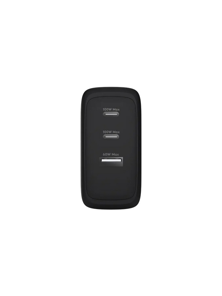 re-charge IT - EU-Wandladegerät - 2xUSB-C 100W + 1xUSB-A - Schwarz