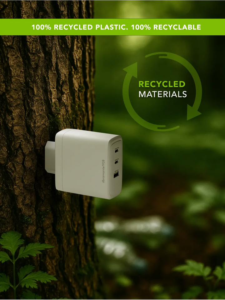 re-charge IT - EU-Wandladegerät - 2xUSB-C 100W + 1xUSB-A - Weiß