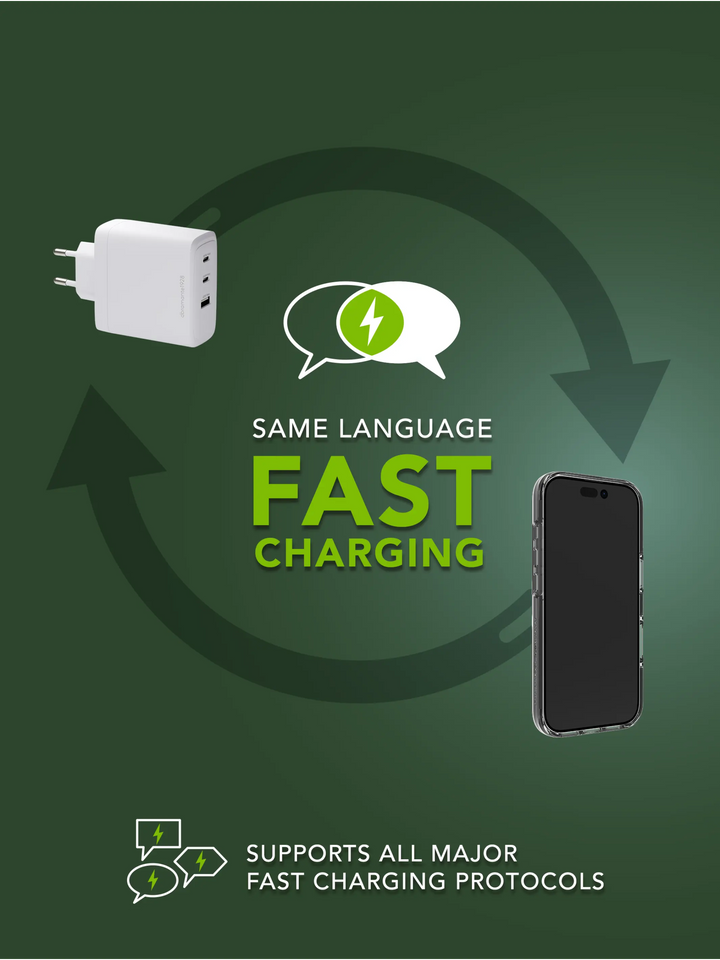 re-charge IT - EU Wall Charger - 2xUSB-C 100W + 1xUSB-A - White Wall charger