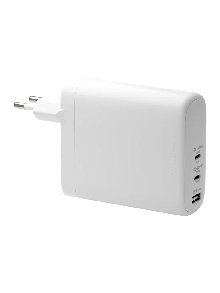 re-charge Pro - EU-Wandladegerät USB-C 140W+100W+18W - Weiß