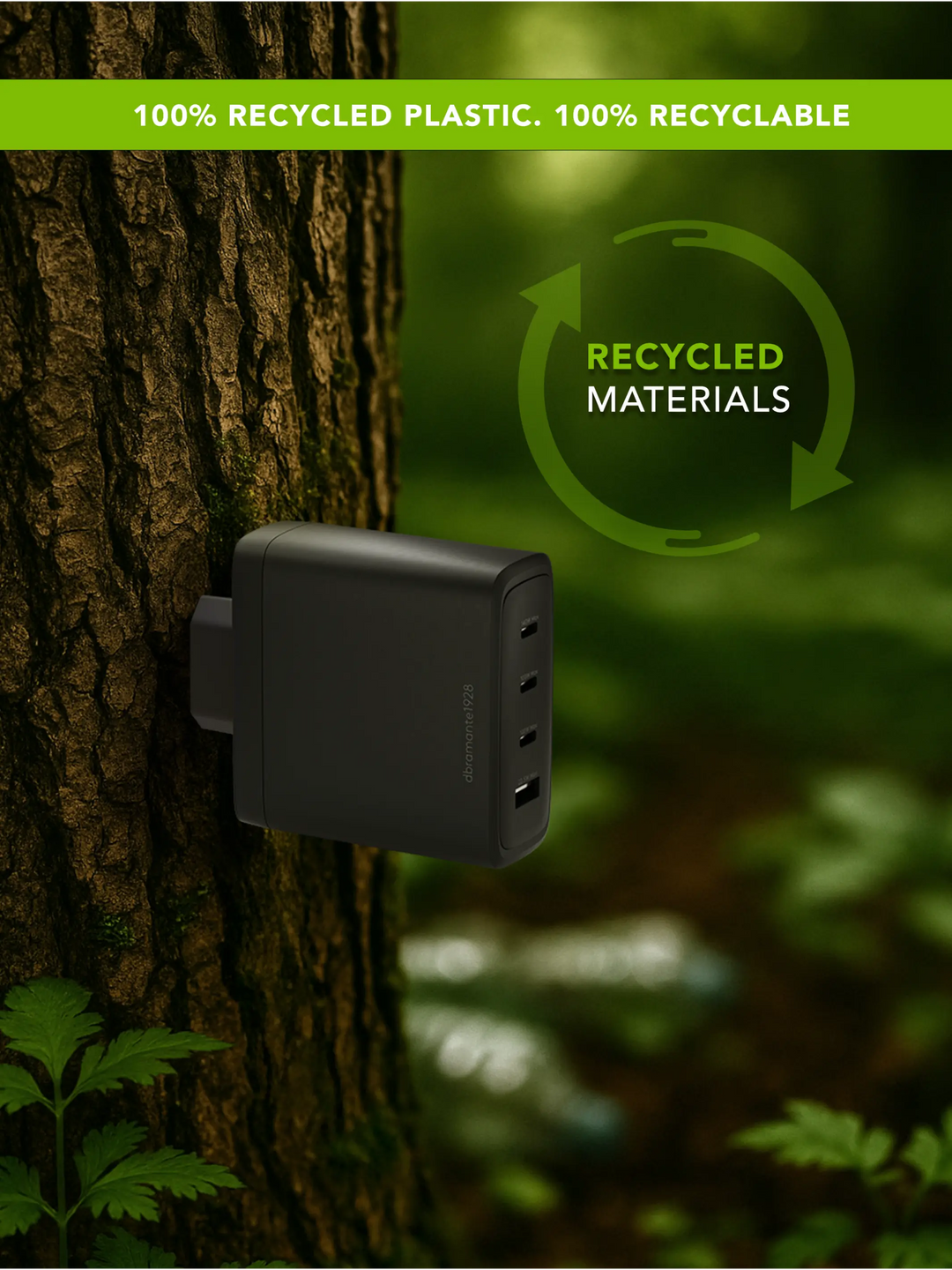 re-charge IT - EU Wall Charger - 3xUSB-C 140W + 1xUSB-A - Black Wall charger