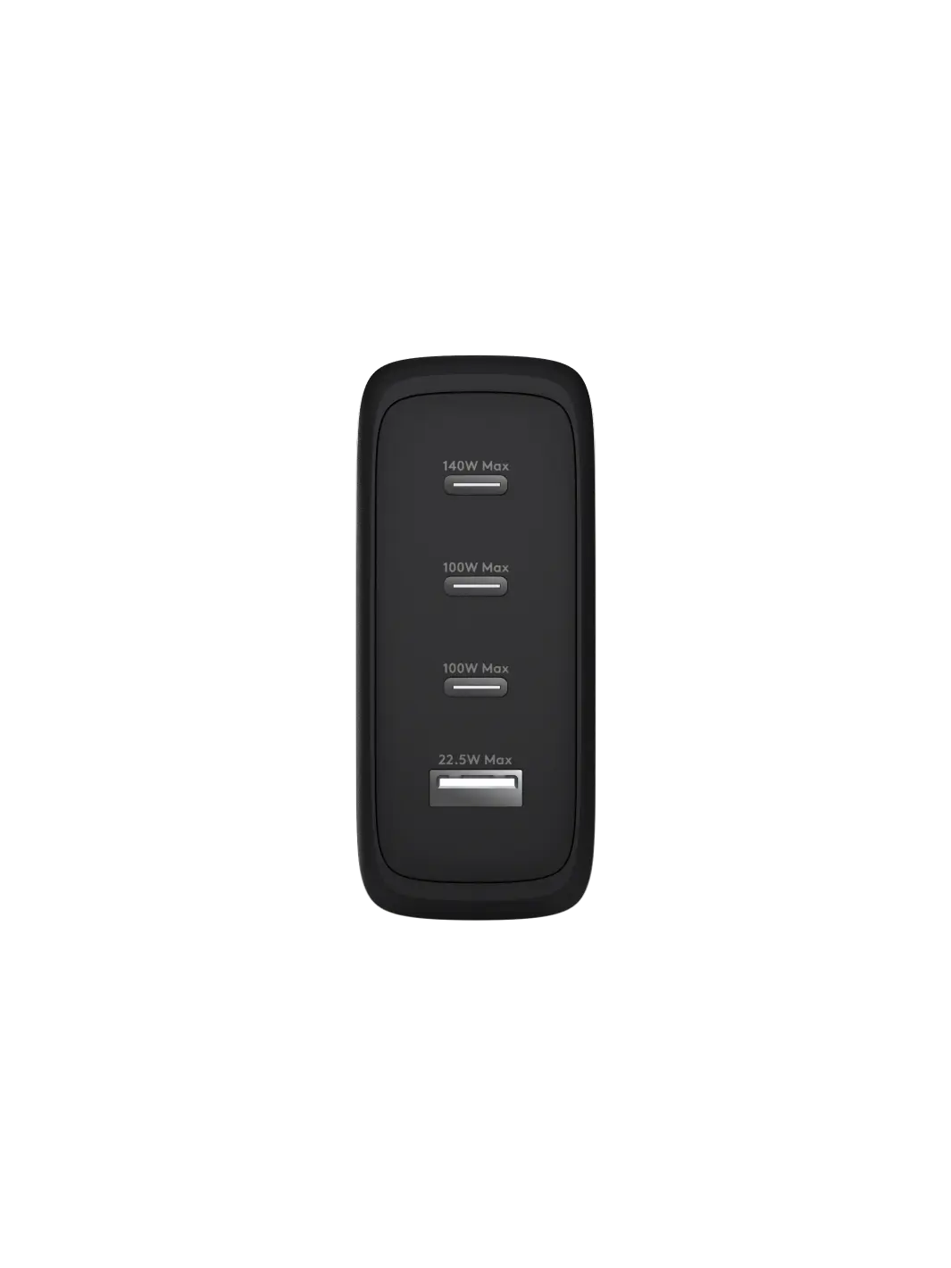 re-charge IT - EU-Wandladegerät - 3xUSB-C 140W + 1xUSB-A - Schwarz