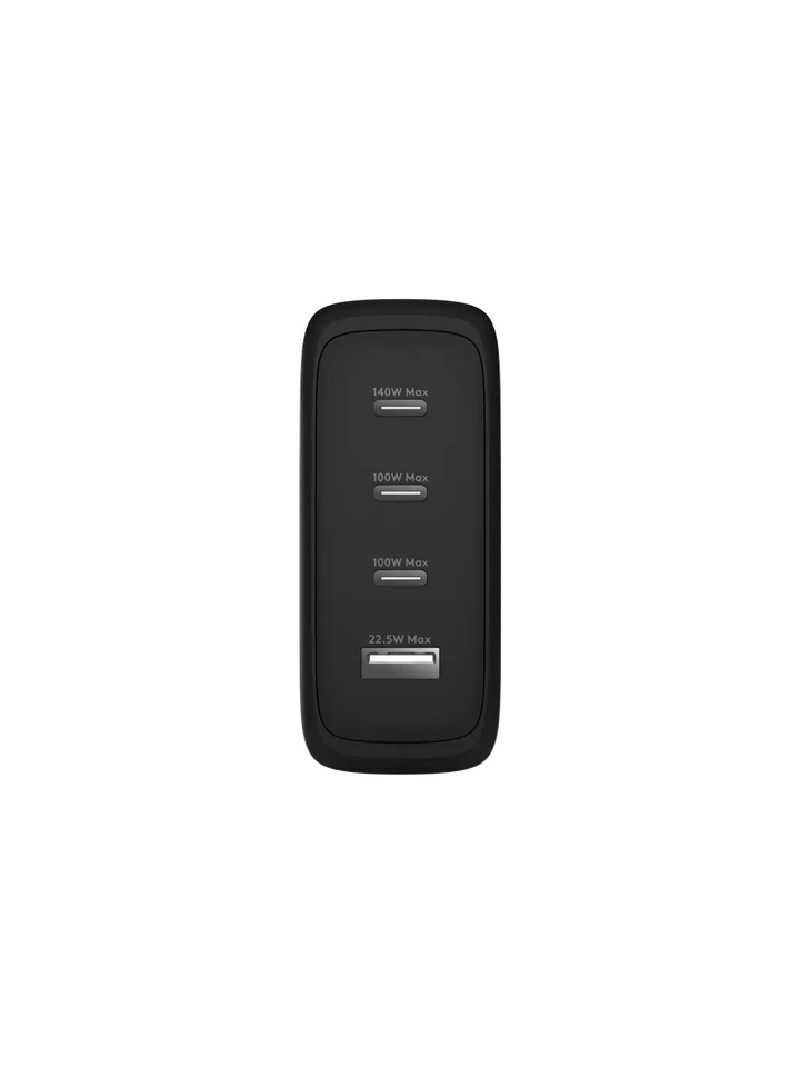 re-charge IT - EU-Wandladegerät - 3xUSB-C 140W + 1xUSB-A - Schwarz
