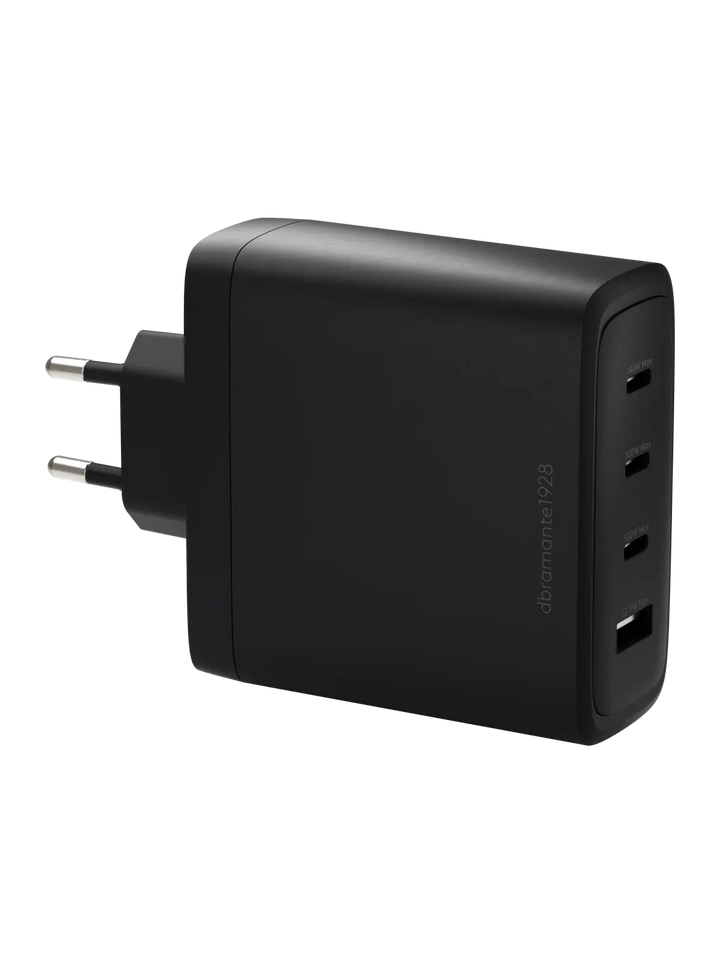 re-charge IT - EU-Wandladegerät - 3xUSB-C 140W + 1xUSB-A - Schwarz