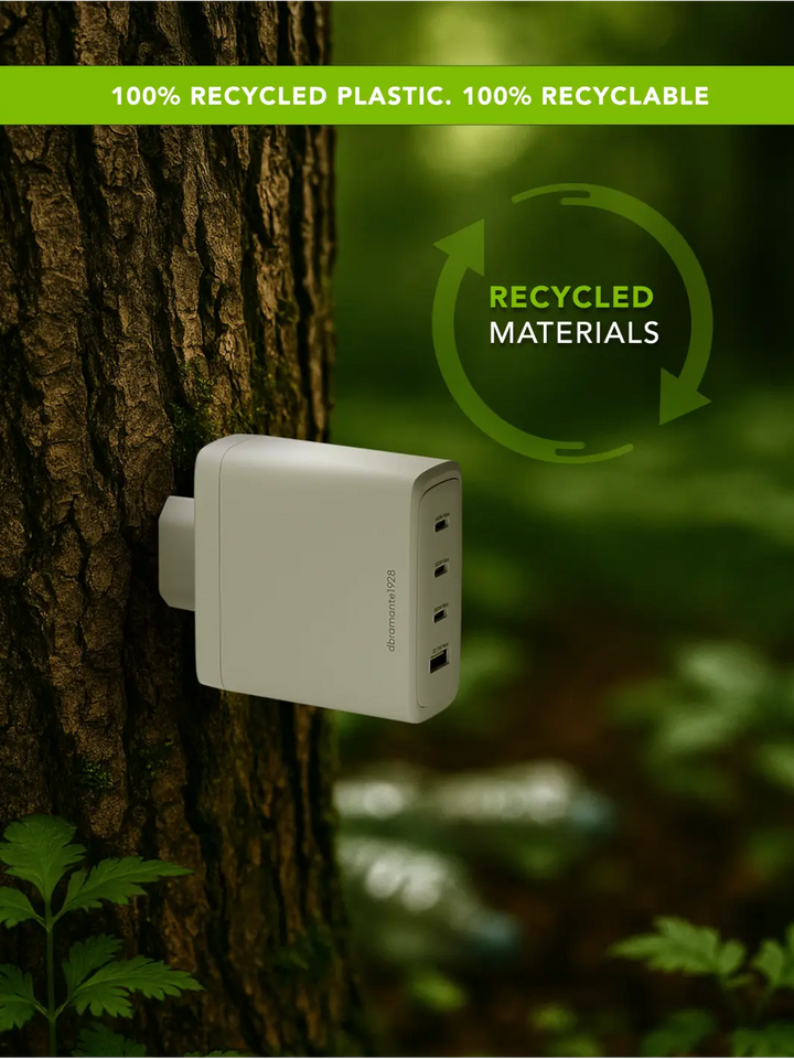 re-charge IT - EU-Wandladegerät - 3xUSB-C 140W + 1xUSB-A - Weiß