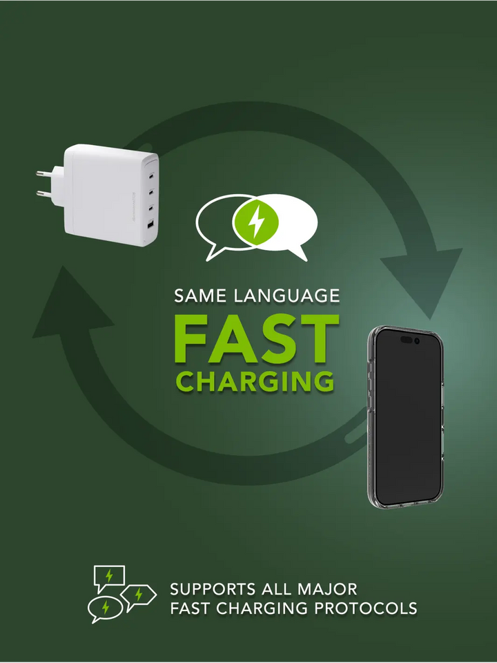 re-charge IT - EU-Wandladegerät - 3xUSB-C 140W + 1xUSB-A - Weiß