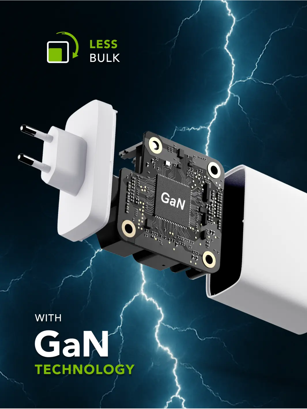 re-charge IT - EU-Wandladegerät - 2xUSB-C 65W + 1xUSB-A - Weiß