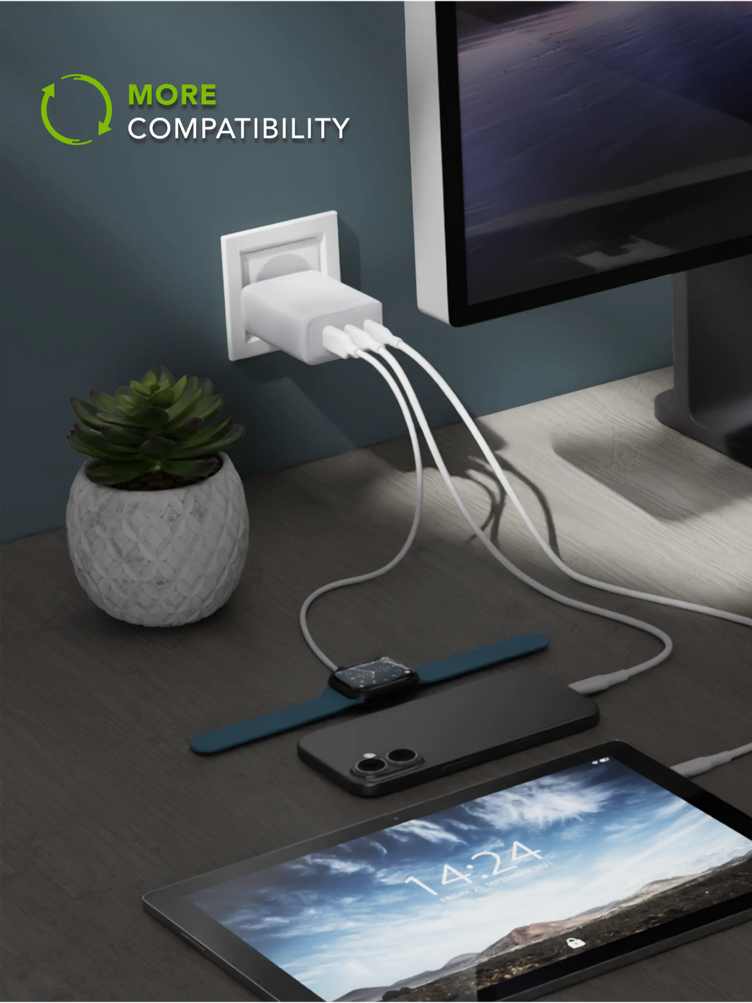 IT - EU Wall Charger - 2xUSB-C 65W + 1xUSB-A - W Wall charger