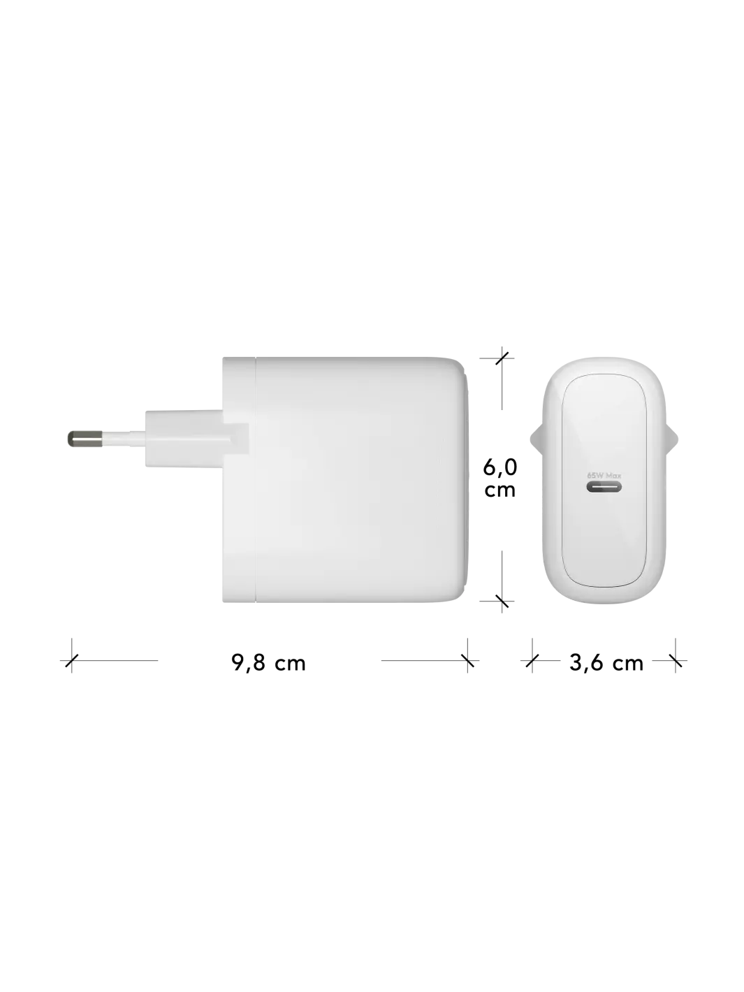 re-charge Pro - EU-Wandladegerät USB-C 65W - Weiß