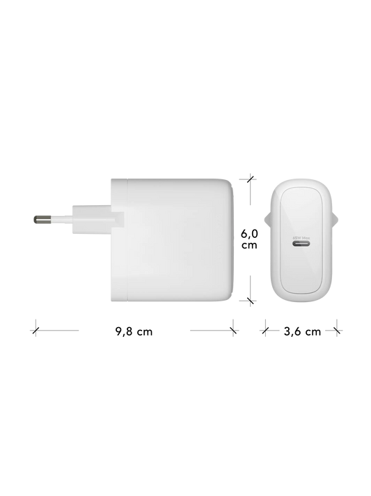 re-charge Pro - EU Wall Charger USB-C 65W - White