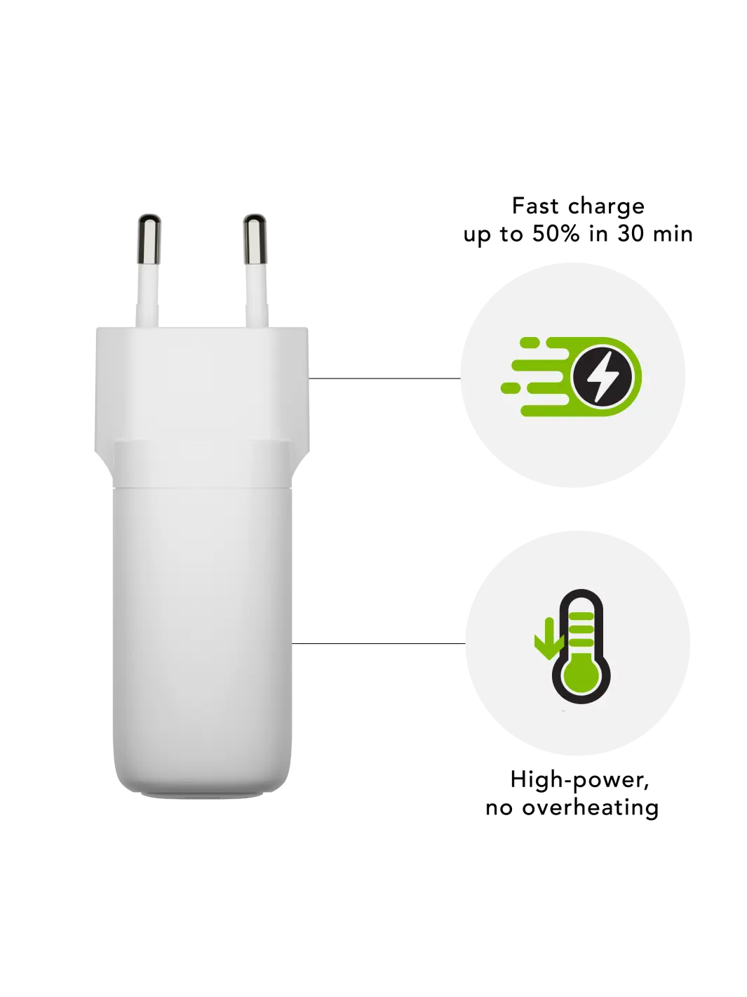 re-charge Pro - EU-Wandladegerät USB-C 65W - Weiß